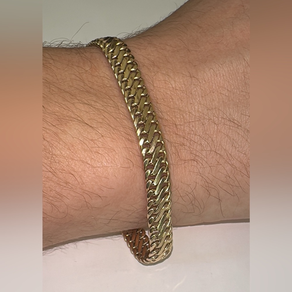 Real Stamped 14K Yellow Gold Fancy Woven Link Bracelet Senora Clasp 8.25” Length - Picture 13 of 13